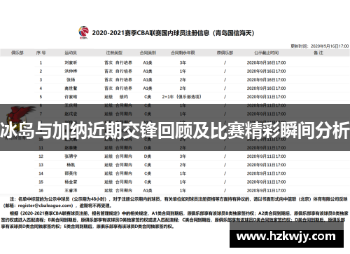 冰岛与加纳近期交锋回顾及比赛精彩瞬间分析
